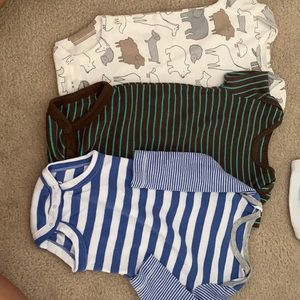 3 piece bundle of button up onesies